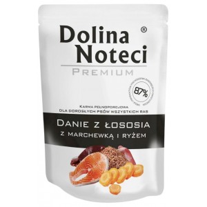 DOLINA NOTECI Danie dla Psa Łosoś z Marchewką 300g (saszetka)