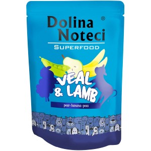 DOLINA NOTECI Superfood dla Psa Cielęcina i Jagnięcina 300g (saszetka)