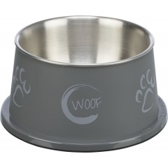 TRIXIE miska ze stali nierdzewnej dla psów długouchych z plastikową powłoką 0,9 l/o 15 cm - różne kolory