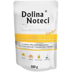 DOLINA NOTECI Premium Małe Rasy Junior - żołądki z kurczaka, wątróbka cielęca (saszetka)