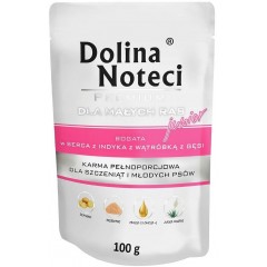 DOLINA NOTECI Premium Małe Rasy Junior - serca indyka, wątróbka z gęsi (saszetka)