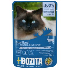 BOZITA Indoor and Sterilised Kawałeczki w sosie z reniferem - dla kotów 85g (saszetka)