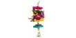 PANAMA PET Wisząca zabawka z kulką wiklinową, z kolorowymi klockami i dzwonkiem 22 cm