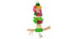 PANAMA PET Wisząca zabawka z kolorowymi kulkami wiklinowymi, drewnianymi klockami, skórzanymi paskami i dzwonkiem