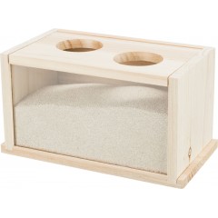 TRIXIE Basen do kąpieli piaskowych dla myszy/chomików 20 x 12 x 12 cm - drewno
