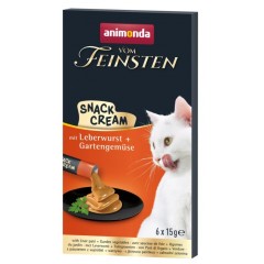 ANIMONDA Vom Feinsten Snack Cream z pasztetem z wątróbki z warzywami ogrodowymi 6x 15g