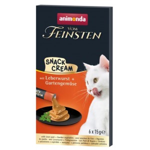 ANIMONDA Vom Feinsten Snack Cream z pasztetem z wątróbki z warzywami ogrodowymi 6x 15g