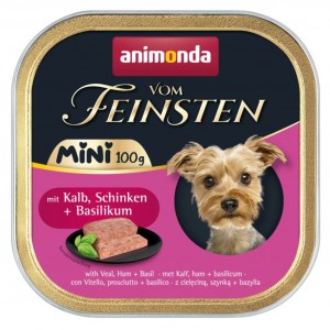 ANIMONDA Dog Vom Feinsten Adult Mini z cielęciną, szynką i bazylia 100g