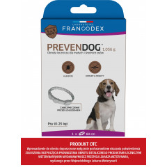 FRANCODEX Obroża biobójcza Prevendog 60 cm dla małych i średnich psów do 25 kg - 1 szt. PROMO Krótki termin