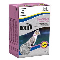 BOZITA Feline Hair and Skin Sensitive - kawałeczki mięsa w galarecie dla kotów wrażliwych 190g