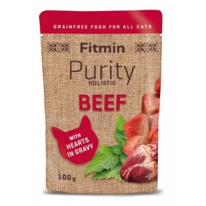 FITMIN Cat Purity Wołowina z serduszkami w bulionie 100g (saszetka)