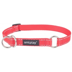 AMIPLAY Obroża półzaciskowa Reflective - Czerwona