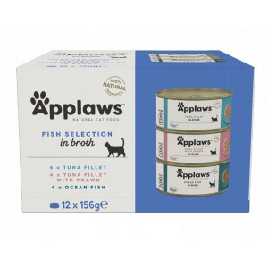 Applaws Cat Fish Selection in Broth Multipack 12x 156g (puszka)