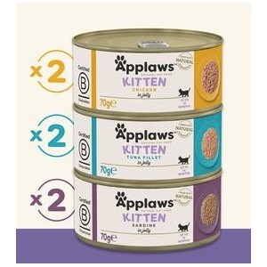 APPLAWS Cat Multipack Kitten Mixed Selection 6x 70g (puszka)