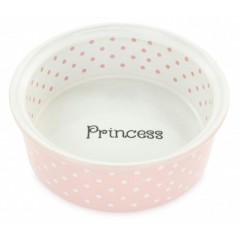 BARRY KING Miska dla kota/psa ceramiczna z napisem Princess 12 cm - różowa