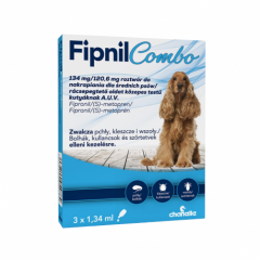 FIPNIL Combo M 10-20kg 134mg / 120,6mg 1,34ml 3 pipety PROMO Krótki termin