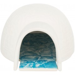 TRIXIE Igloo z płytką chłodzącą dla myszy/chomików ceramiczne 13x9x15 cm - białe