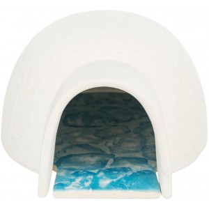 TRIXIE Igloo z płytką chłodzącą dla myszy/chomików ceramiczne 13x9x15 cm - białe