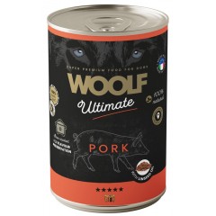 WOOLF Ultimate Dog Can Pork and Linseed Oil - wieprzowina z olejem lnianym 400g