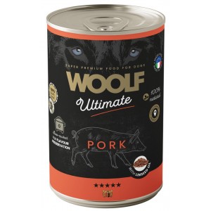 WOOLF Ultimate Dog Can Pork and Linseed Oil - wieprzowina z olejem lnianym 400g