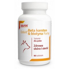 DOLFOS Beta karoten & biotyna forte - suplement diety dla psów - 90 tabletek mini PROMO Krótki termin