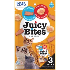 INABA CAT JUICY BITES o smaku ryby/małży 3x 11,3g (33,9g) PROMO Krótki termin