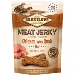 CARNILOVE JERKY Chicken with Quail Bar 100g PROMO Krótki termin