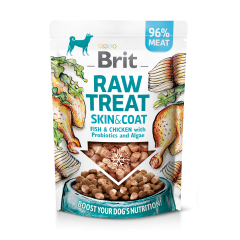 BRIT Raw Treat Skin and Coat Fish and Chicken with Probiotics and Algae 40g PROMO Krótki termin