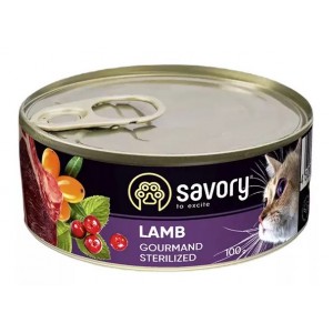 SAVORY Cat Adult Sterilised Lamb 100g (puszka)