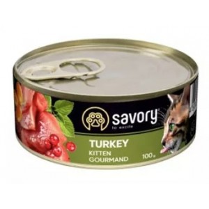 SAVORY Cat Kitten Turkey 100g (puszka)