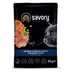 SAVORY Cat Adult Salmon and Peas 85g (saszetka)