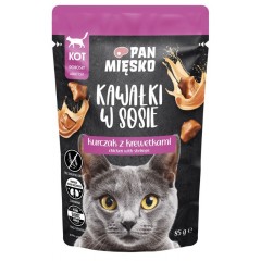 PAN MIĘSKO KOT Kawałki w sosie Kurczak z krewetkami 85g