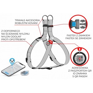 WAUDOG Nylon szelki z QR-paszportem wzór NASA21