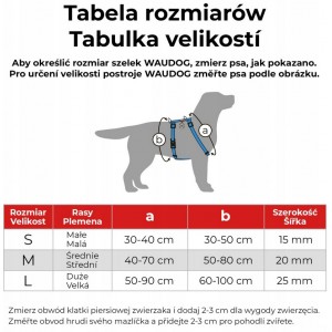 WAUDOG Nylon szelki anatomiczne w kształcie litery H z QR-paszportem wzór NASA21