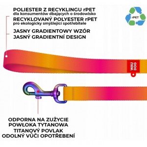 WAUDOG Nylon Recycled smycz nylonowa gradient pomarańczowa