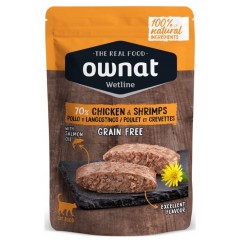 OWNAT WetFood Cat Adult - Kurczak i Krewetki w Rosole 85g