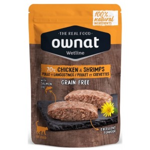 OWNAT WetFood Cat Adult - Kurczak i Krewetki w Rosole 85g