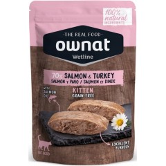 OWNAT WetFood Cat Kitten - Indyk i Łosoś w Rosole 85g