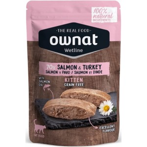 OWNAT WetFood Cat Kitten - Indyk i Łosoś w Rosole 85g