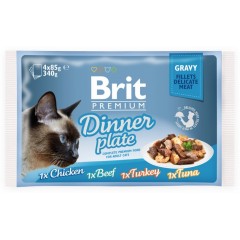 BRIT PREMIUM CAT Dinner Plate Gravy saszetki w sosie (4x 85g)