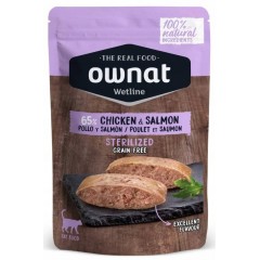 OWNAT WetFood Cat Sterilized - Kurczak i Łosoś w Rosole 85g