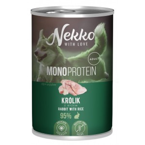 NEKKO Mono Adult Królik i ryż 400g (puszka)