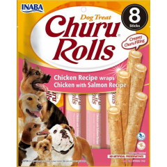 INABA DOG CHURU Rolls chicken wraps chicken and salmon 8x 12g (96g) PROMO Krótki termin