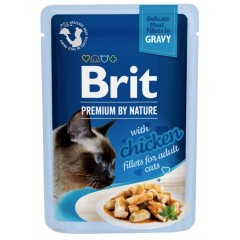 BRIT Premium Chicken Fillets Adult - Filety z kurczaka w sosie dla kota