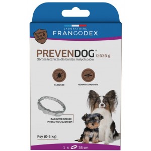 FRANCODEX Obroża biobójcza Prevendog 35 cm dla bardzo małych psów do 5 kg - 1 szt.