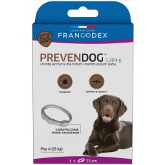 FRANCODEX Obroża biobójcza Prevendog 75 cm dla dużych i bardzo dużych psów powyżej 25 kg - 1 szt.