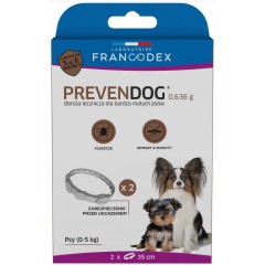 FRANCODEX Obroża biobójcza Prevendog 35 cm dla bardzo małych psów do 5 kg - 2 szt.