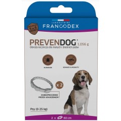 FRANCODEX Obroża biobójcza Prevendog 60 cm dla małych i średnich psów do 25 kg - 2 szt.