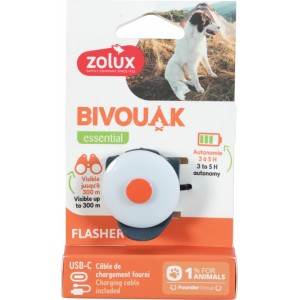 ZOLUX BIVOUAK Świecąca zawieszka na USB do obroży dla psa - niebieska