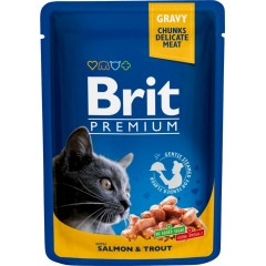 BRIT PREMIUM CAT Adult Łosoś i Pstrąg (saszetka)